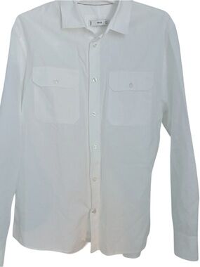 Mango MNG White Linen Cotton Casual Button Down Shirt